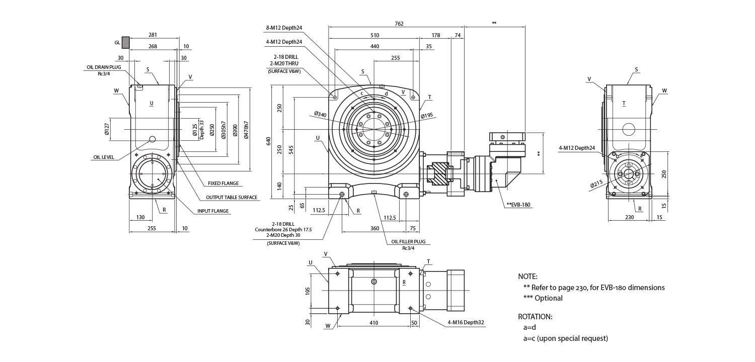 STR 250V Dimensional Drawing