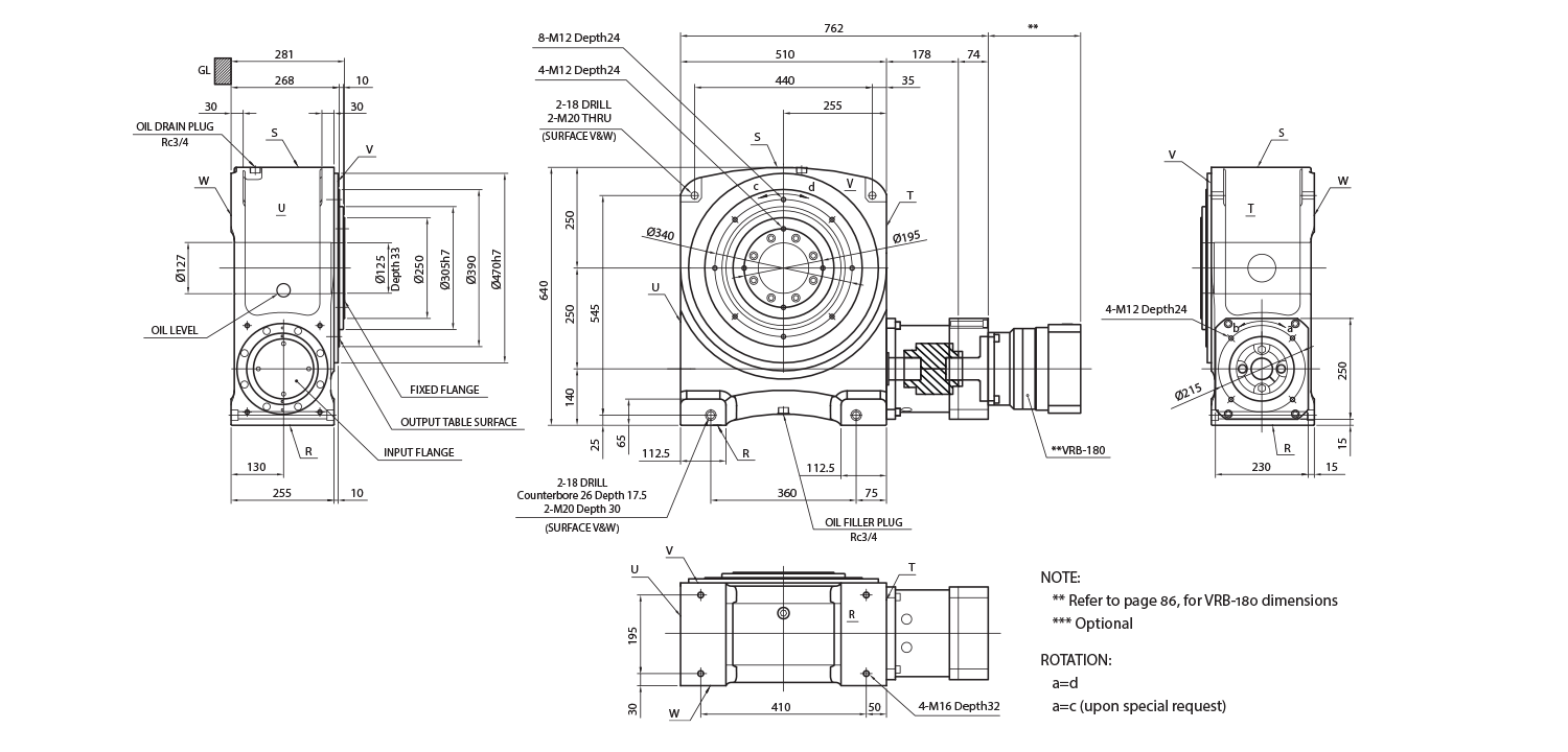 STR 250V Dimensional Drawing